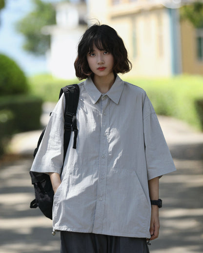 OVERSIZED SHORT SLEEVE SHIRTS W1721