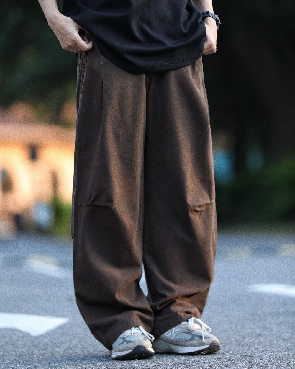 COTTON WIDE EASY PANTS W1723