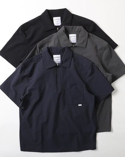 NYLON STRETCH ZIP-UP T‑SHIRTS W1458