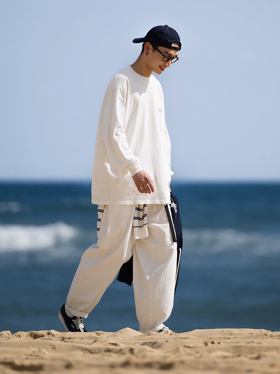 POCKET EMBROIDERY LONG TEE W1495
