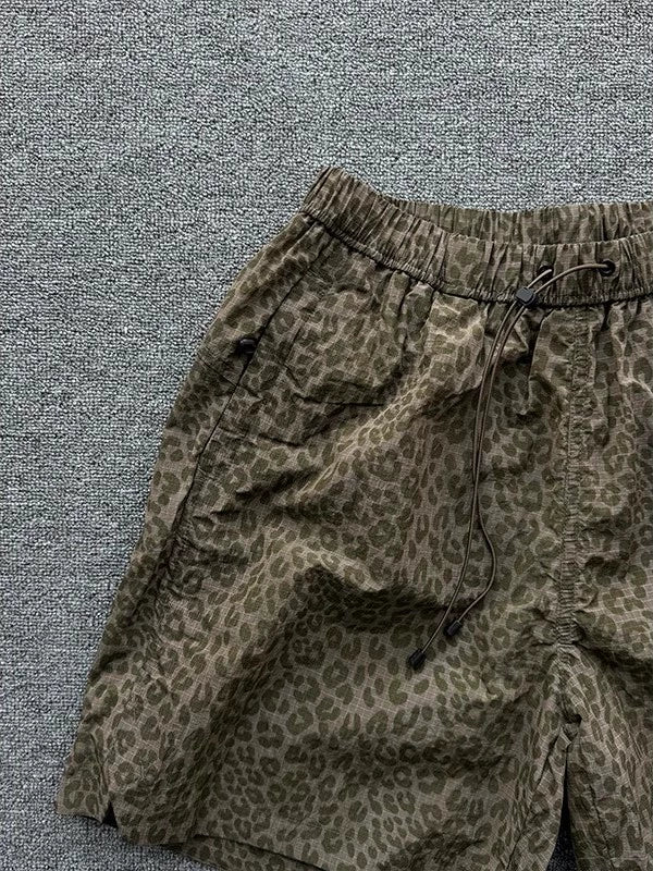 WASHED LEOPARD RELAXED SHORTS W1451
