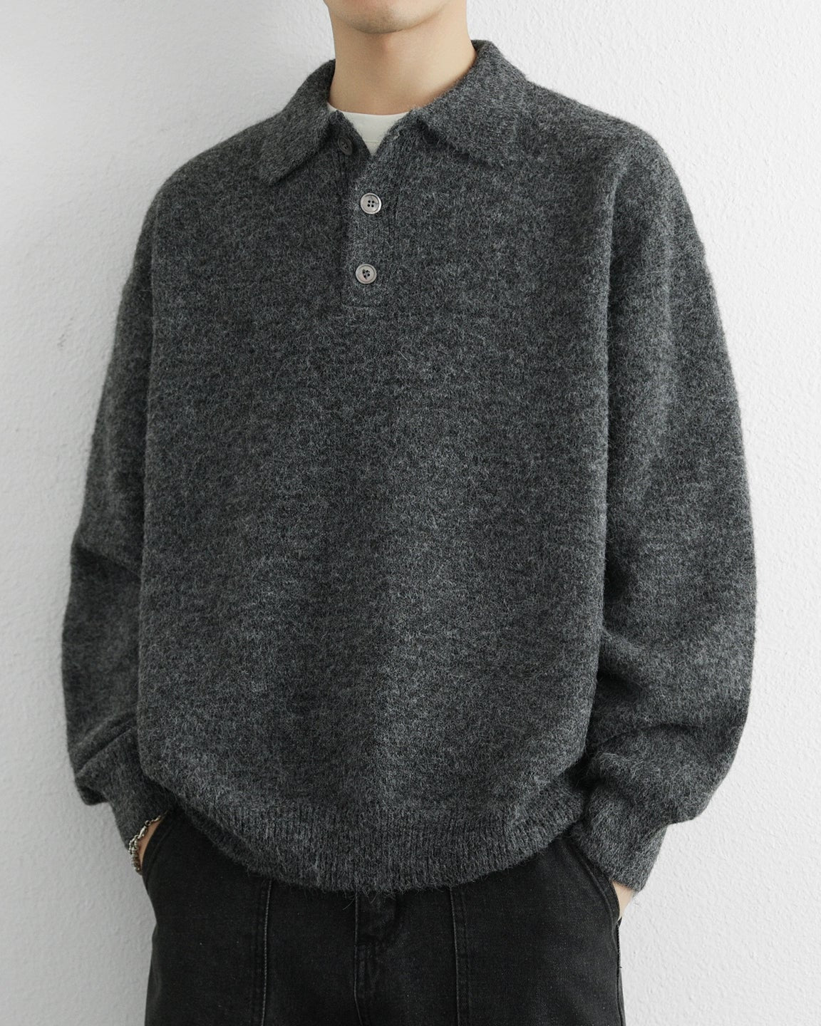 WOOL BLEND POLO NECK KNIT W1508