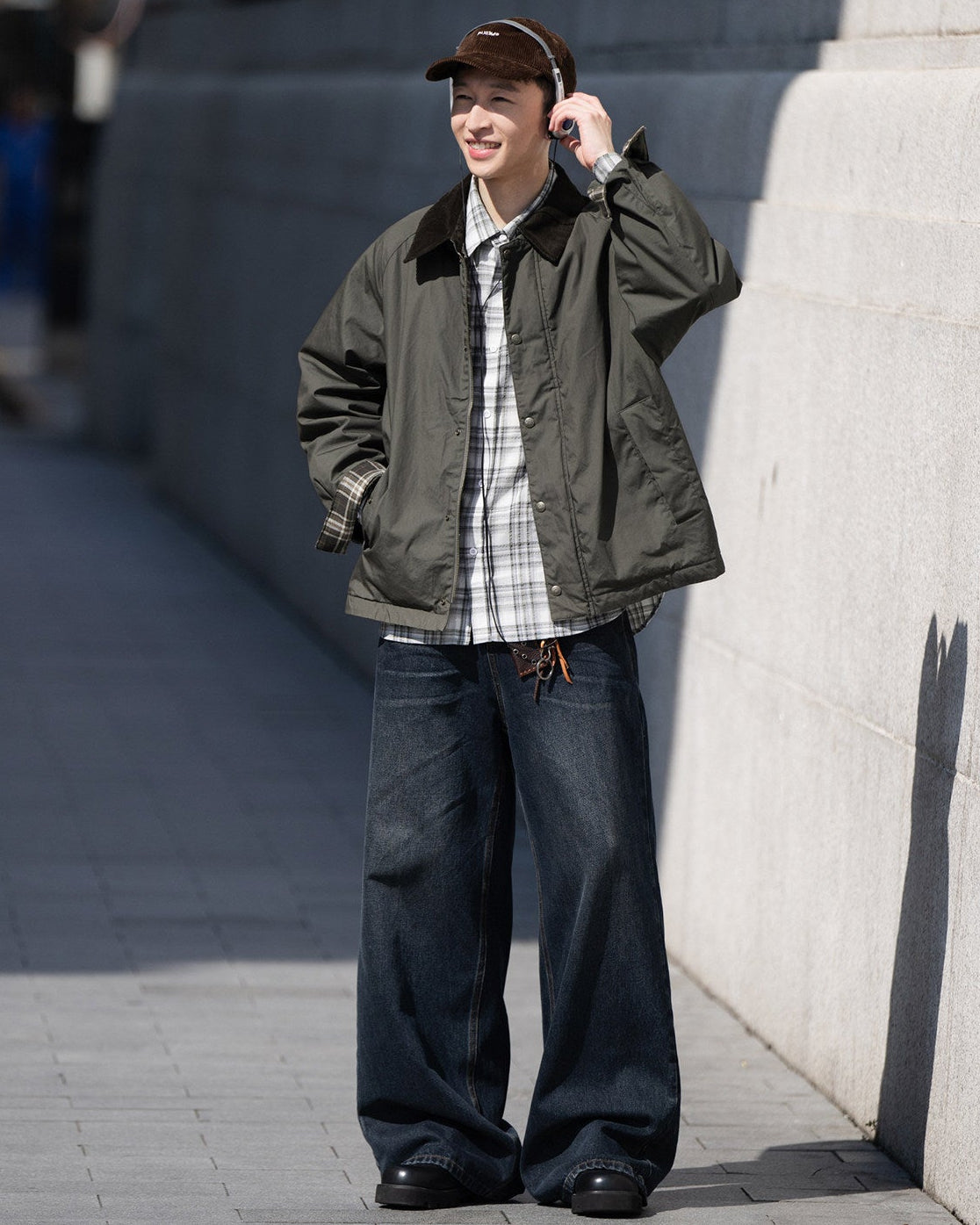 VINTAGE WASH WIDE  DENIM PANTS W1541