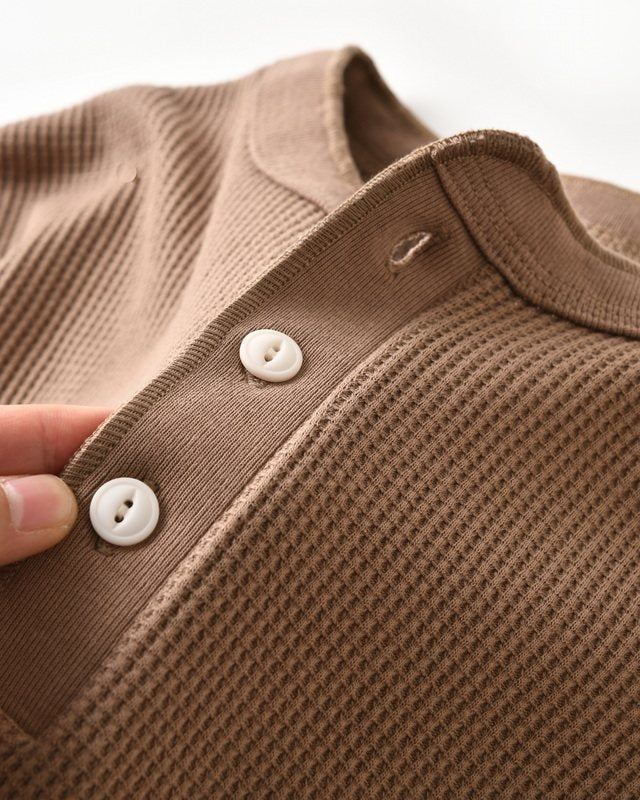 WAFFLE HENLEY LONG TEE W1601