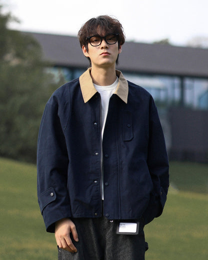 CONTRAST COLLAR UTILITY JACKET W1577