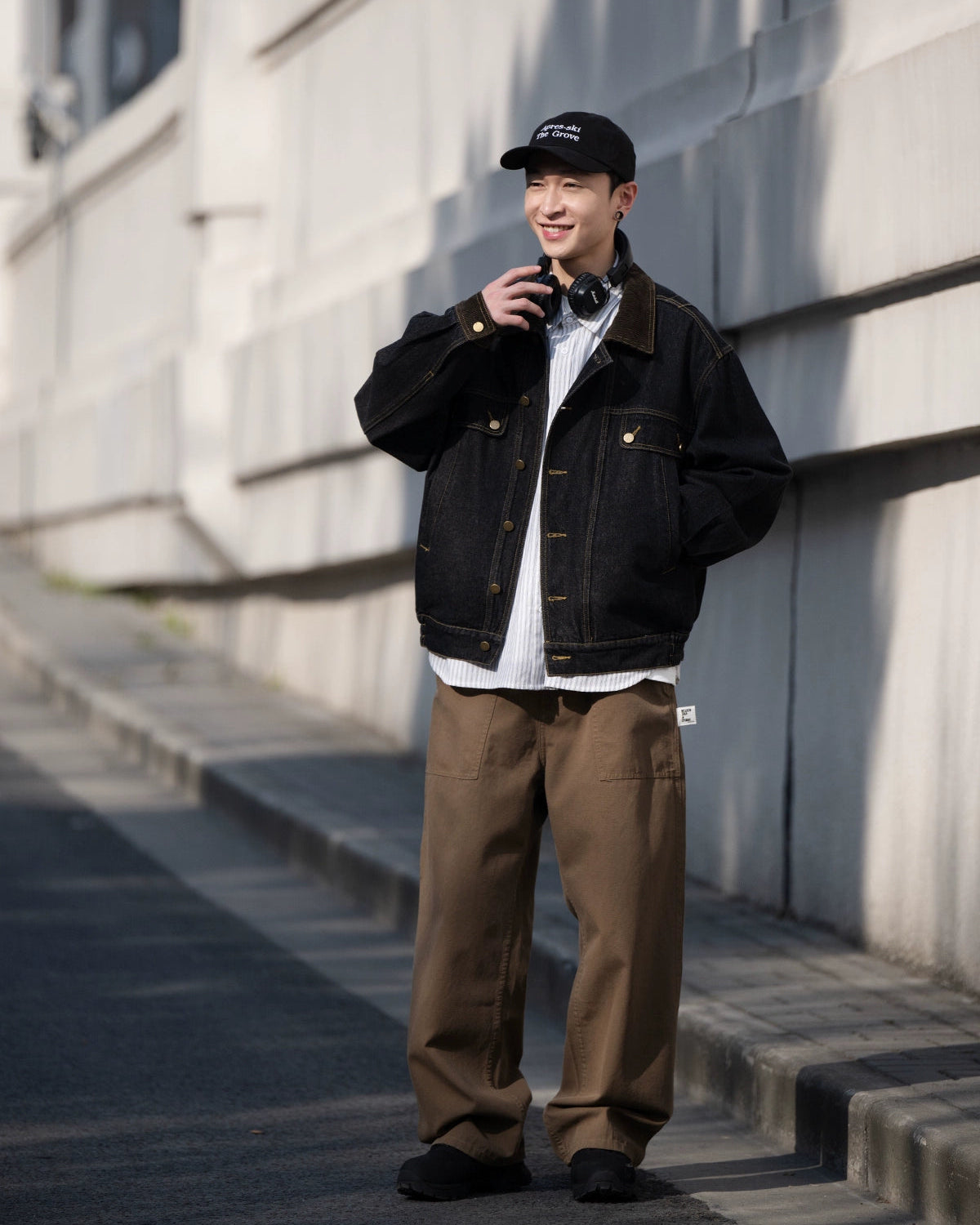 CORDUROY COLLAR DENIM JACKET W1492