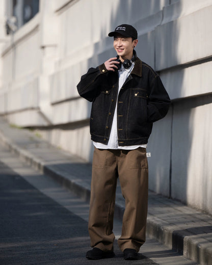CORDUROY COLLAR DENIM JACKET W1492