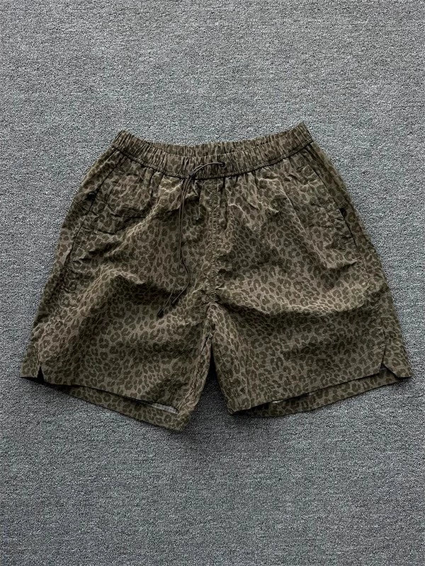WASHED LEOPARD RELAXED SHORTS W1451