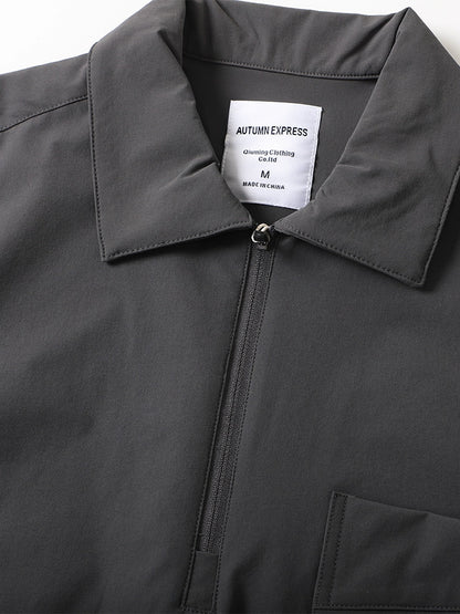 NYLON STRETCH ZIP-UP T‑SHIRTS W1458