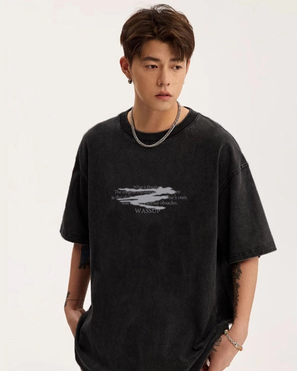 PIGMENT WASHED GRAPHIC T‑SHIRTS W1463