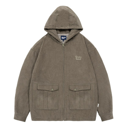 CORDUROY HOODED JACKET W793