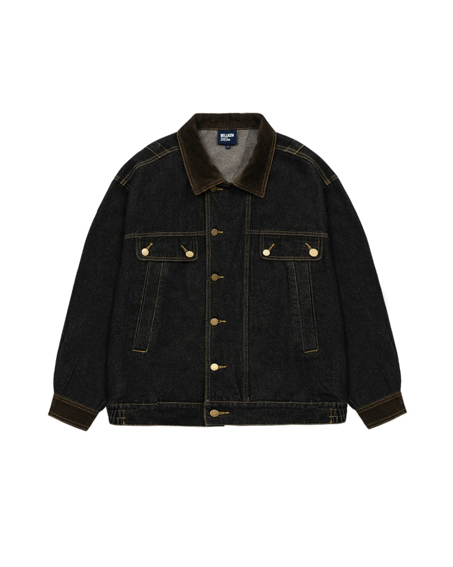 CORDUROY COLLAR DENIM JACKET W1492