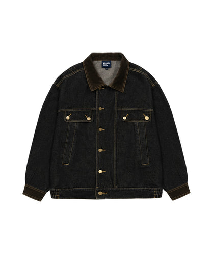 CORDUROY COLLAR DENIM JACKET W1492