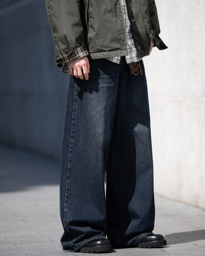 VINTAGE WASH WIDE  DENIM PANTS W1541