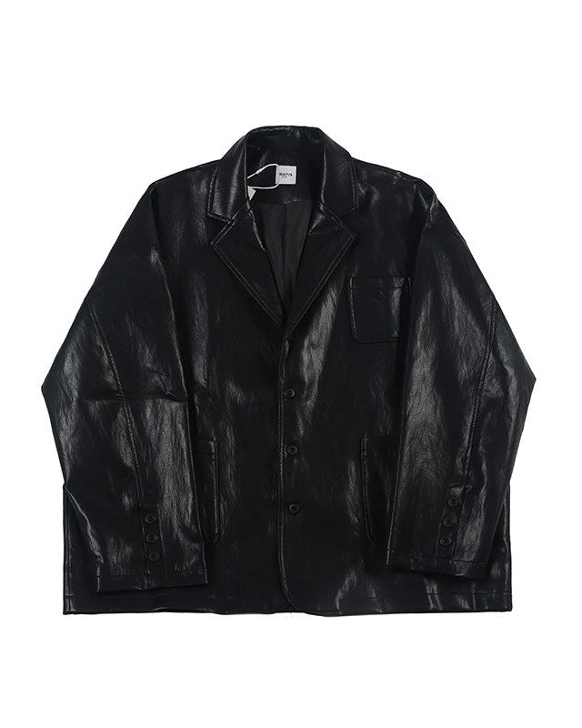 FAUX LEATHER TAILORED JACKET W1553