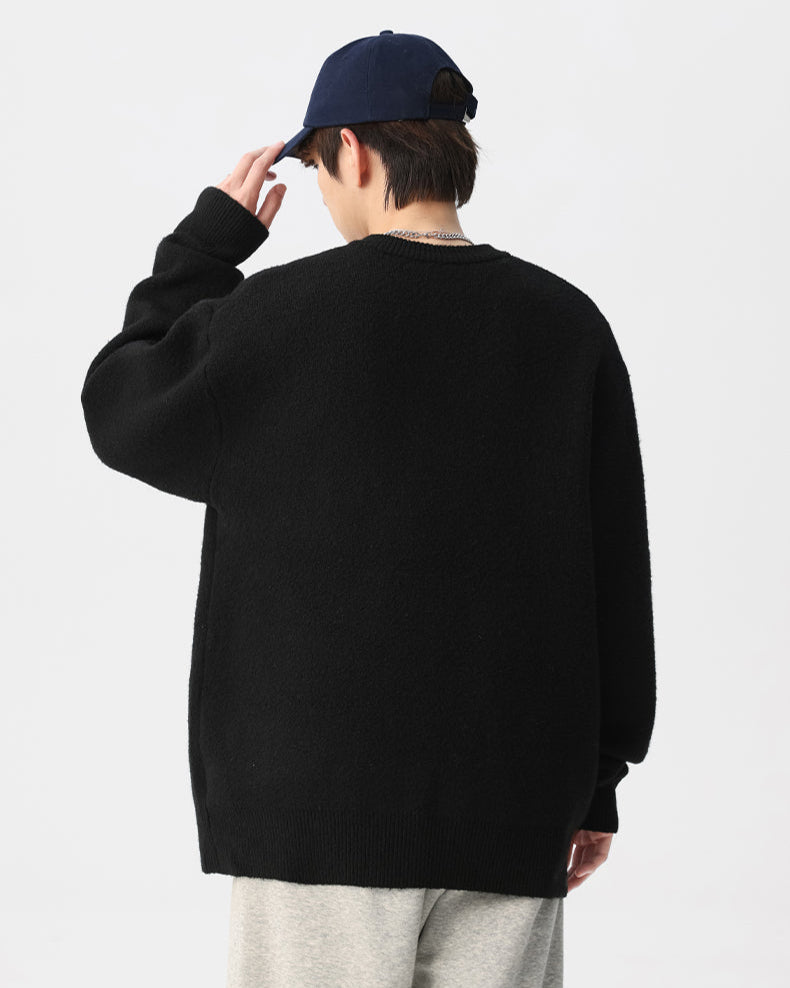 BRUSHED HENLEY NECK RELAXED KNIT W1500