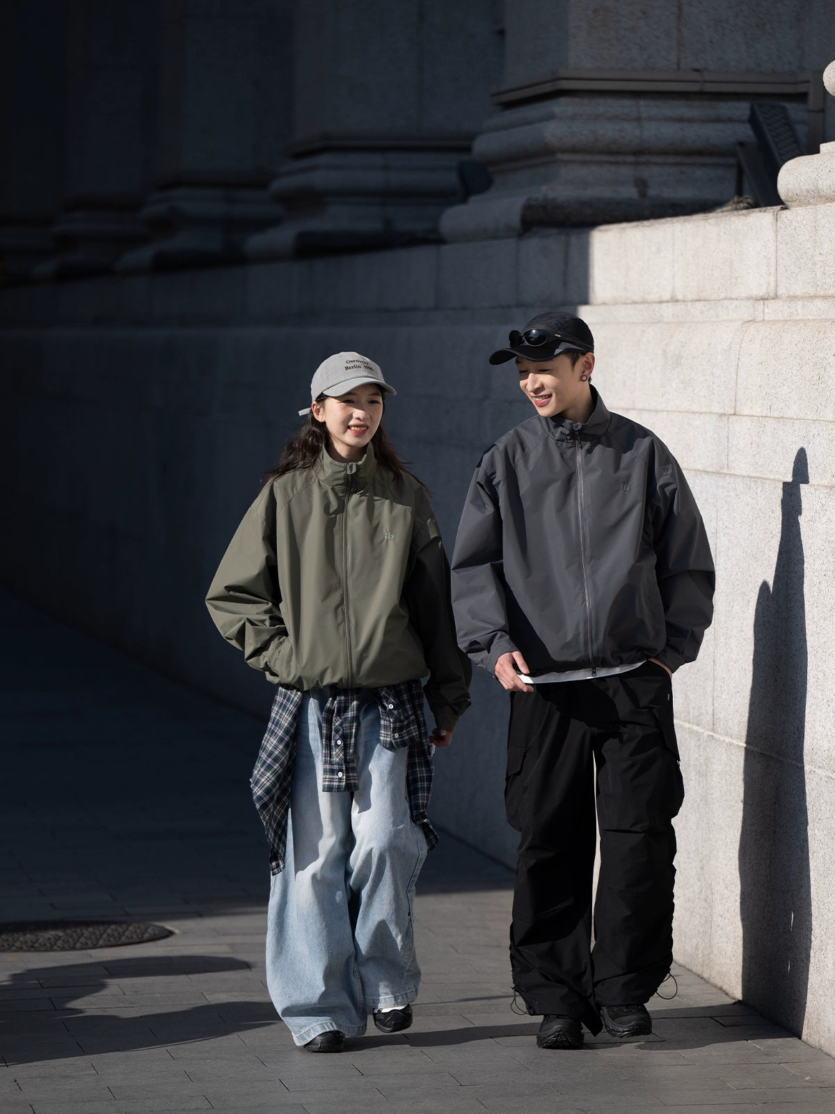 LIGHTWEIGHT STAND COLLAR NYLON JACKET W1493