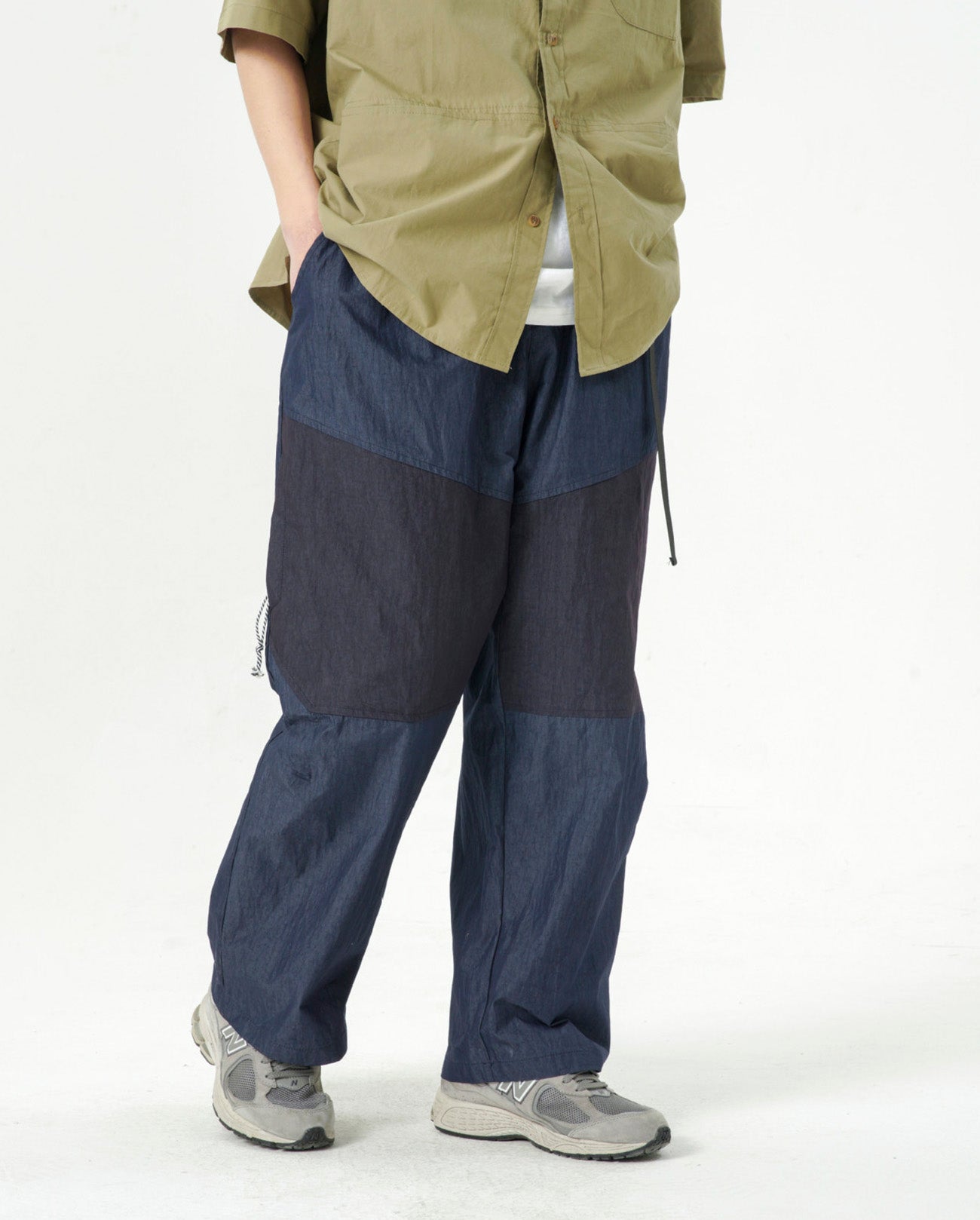 COLOR BLOCK WIDE PANTS W259