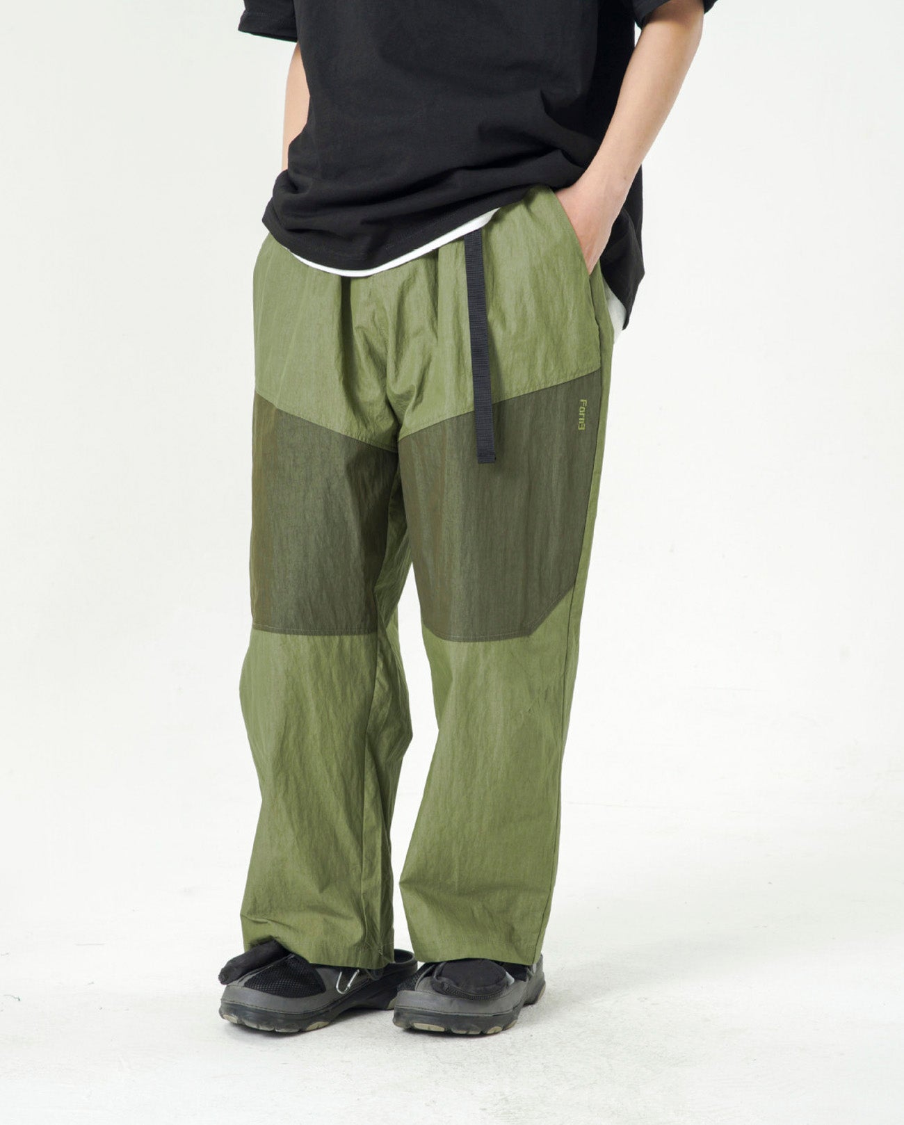 COLOR BLOCK WIDE PANTS W259