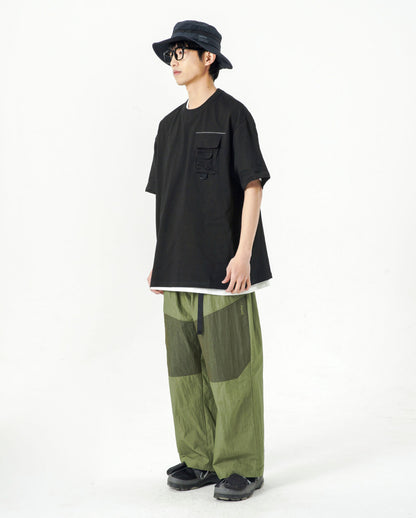 COLOR BLOCK WIDE PANTS W259