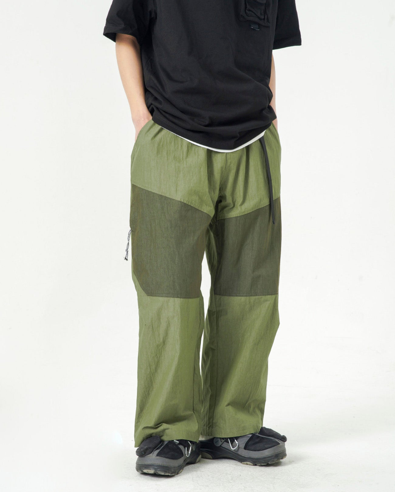 COLOR BLOCK WIDE PANTS W259