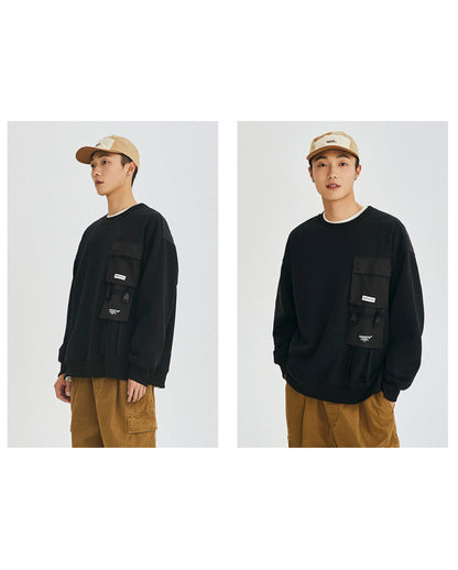 FLAP POKET CREW SWEAT W201