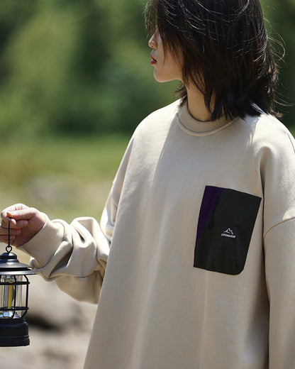 ZIP POCKET CREW SWEAT W642