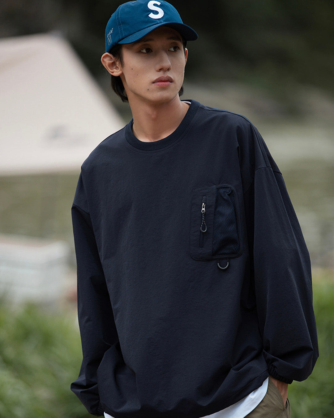 RELAX ZIP POCKET CREW SWEAT W645