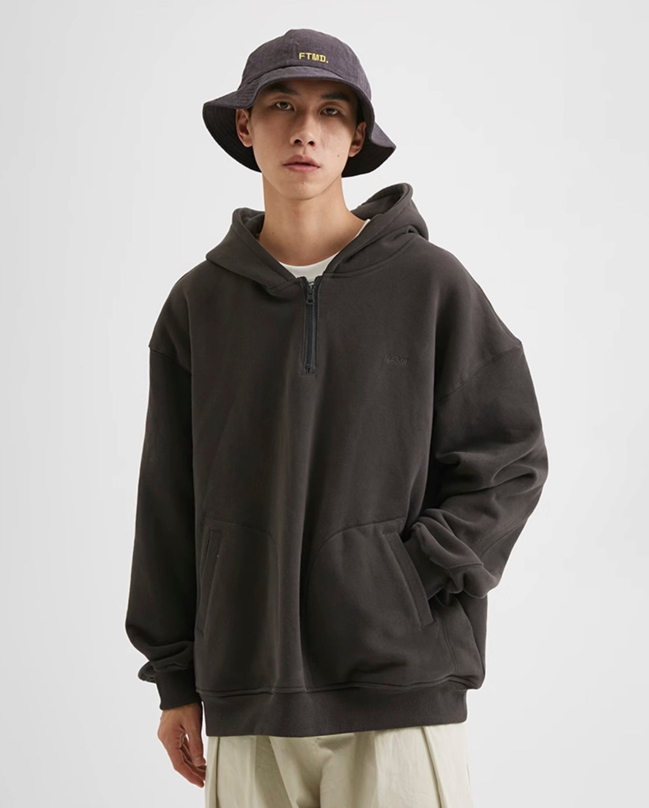 HALF ZIP PULLOVER HOODIE W1286