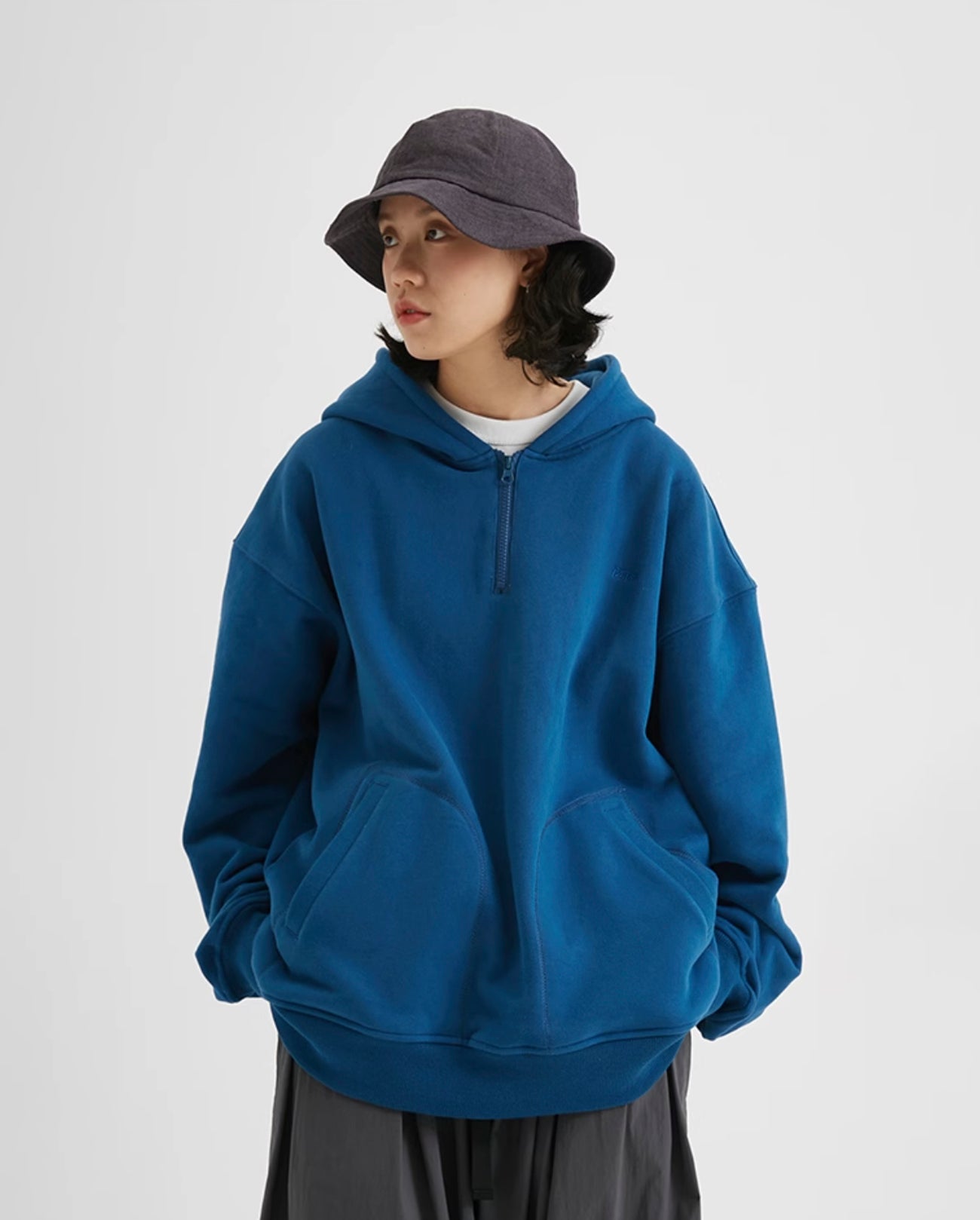 HALF ZIP PULLOVER HOODIE W1286