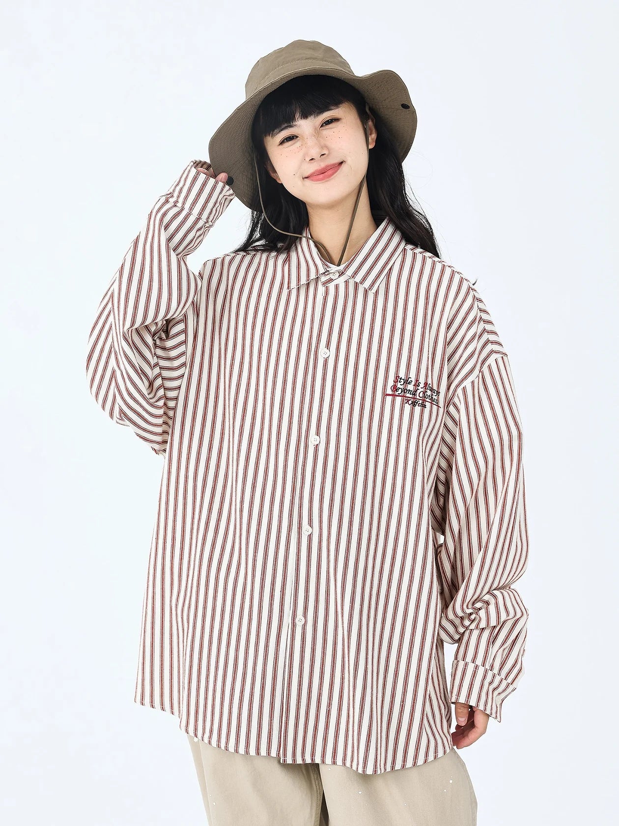 1POINT STRIPE LONG SLEEVE SHIRTS W301