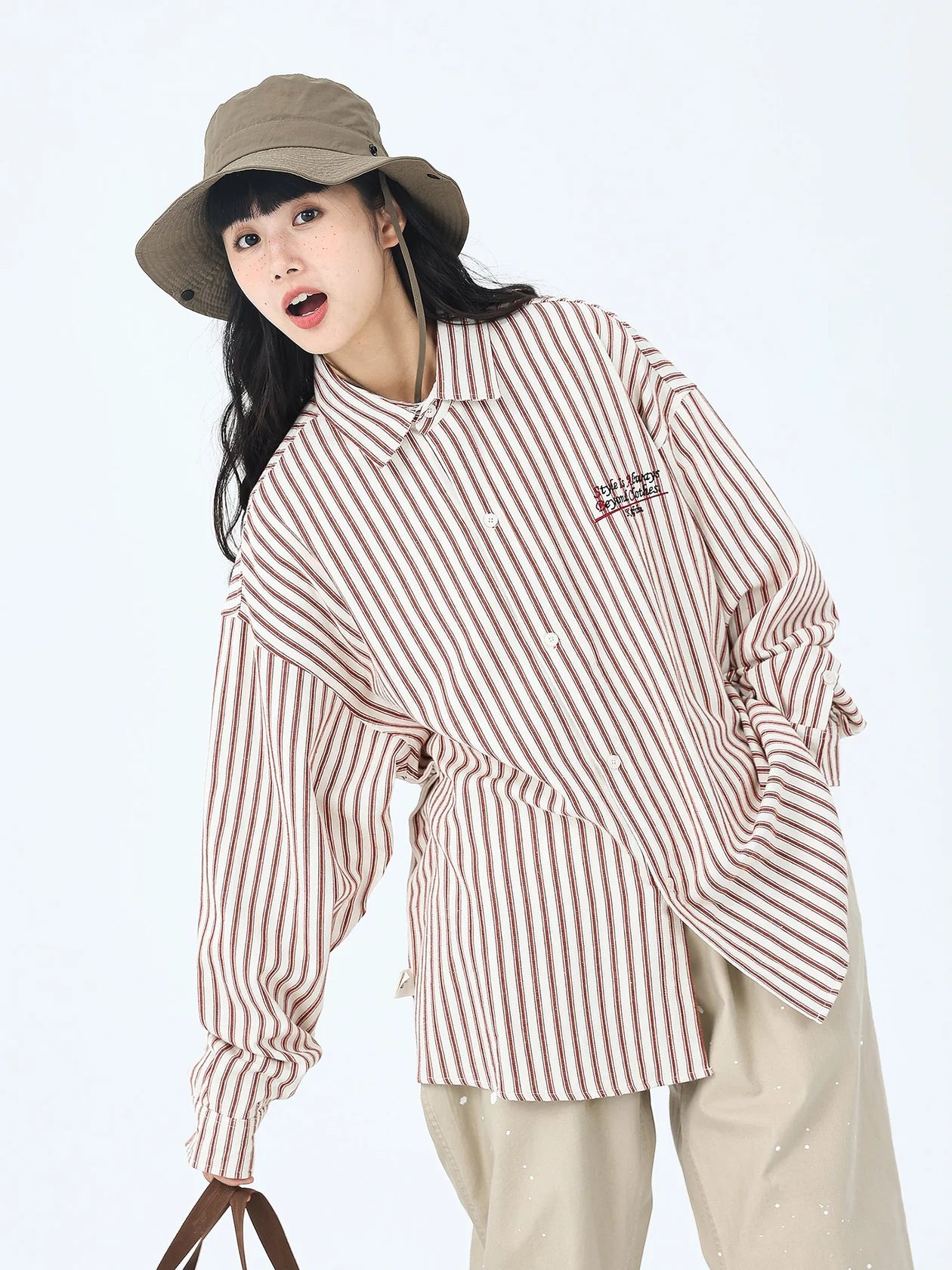 1POINT STRIPE LONG SLEEVE SHIRTS W301