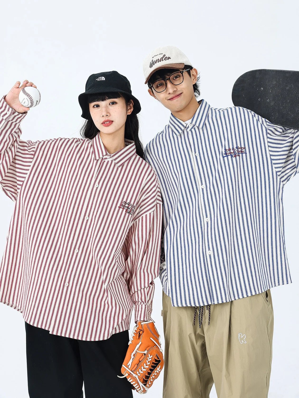 1POINT STRIPE LONG SLEEVE SHIRTS W301