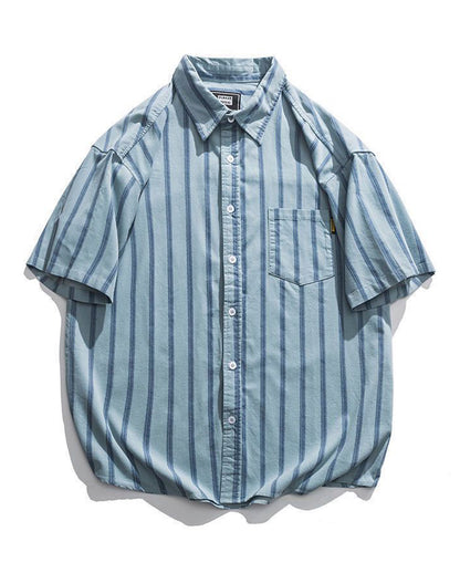 RELAX STRIPE SHORT SLEEVE SHIRTS W209