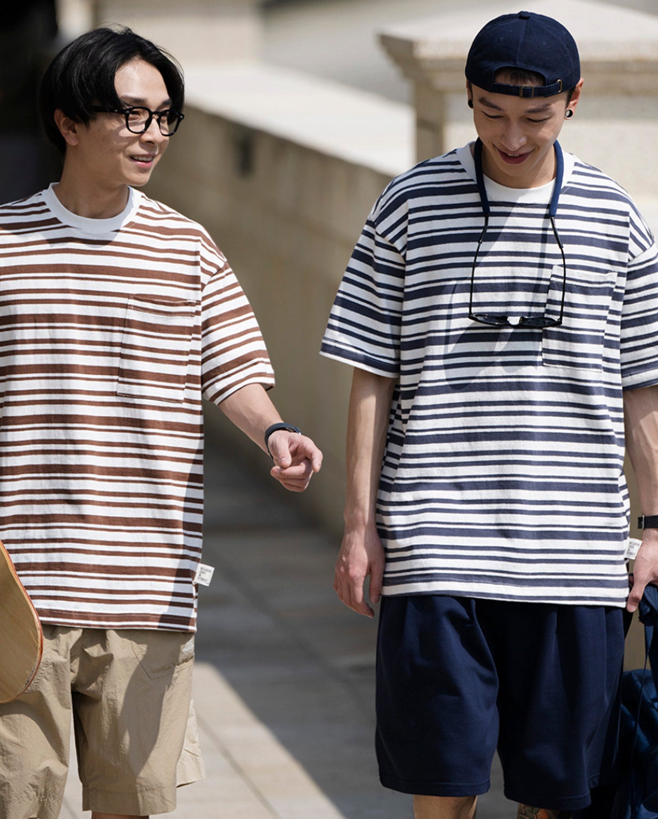 LOOSE RETRO WASH STRIPE T-SHIRTS W224