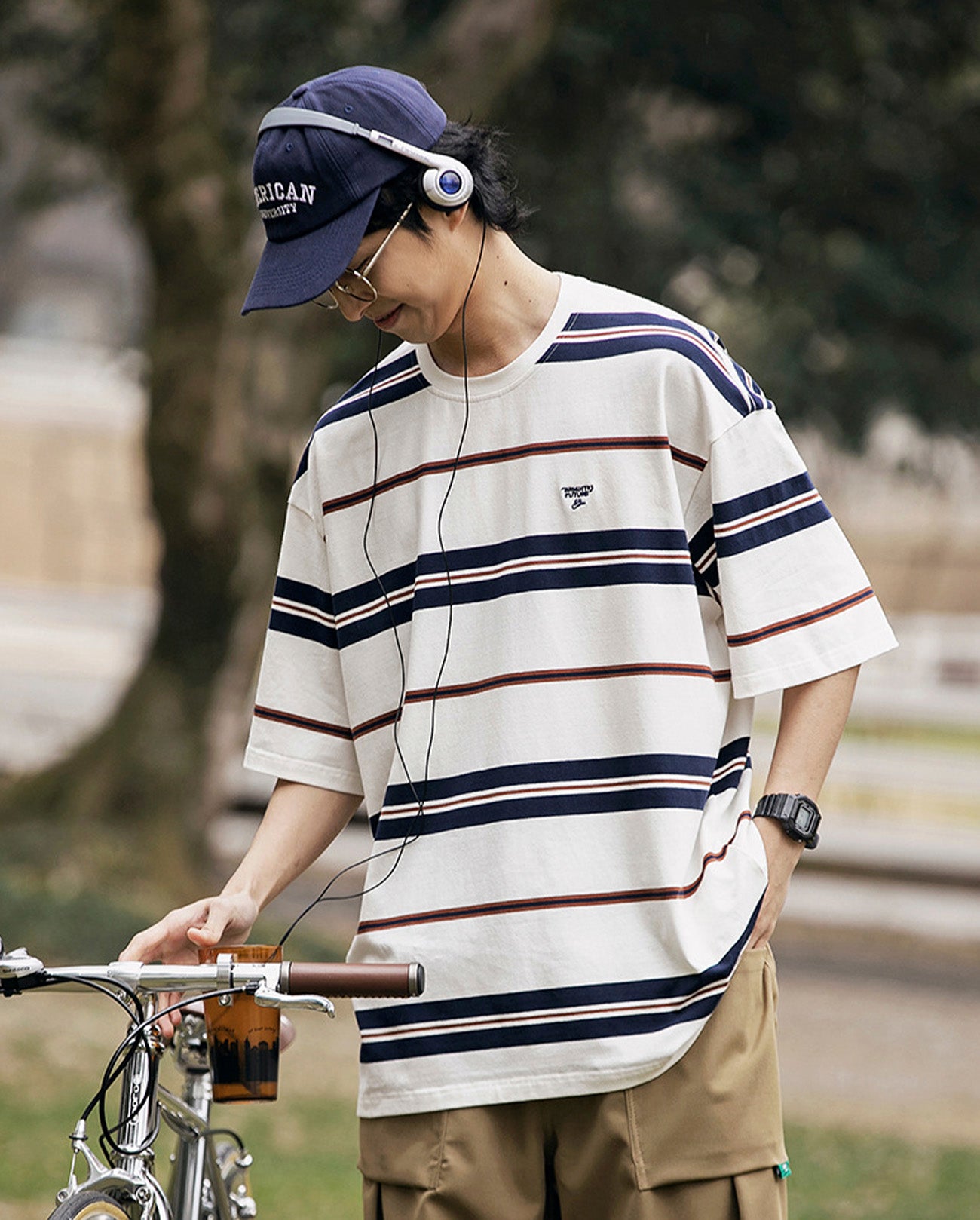 CONTRAST BORDER T-SHIRTS W227